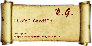 Mikó Geréb névjegykártya